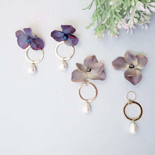 ♡ あじさいさま ♡ チタンピアス