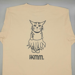 《長袖Tシャツ》IKAMIMI猫　サンドベージュ　ユニセックス（男女兼用） 5枚目の画像