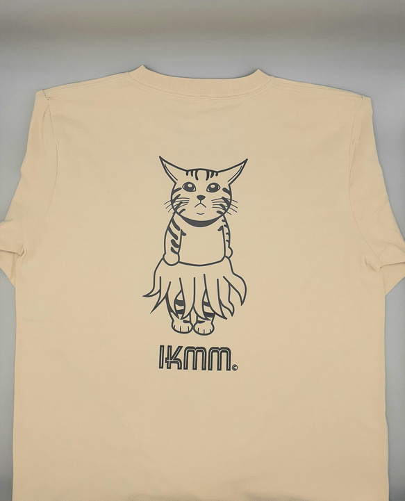 《長袖Tシャツ》IKAMIMI猫　サンドベージュ　ユニセックス（男女兼用） 5枚目の画像