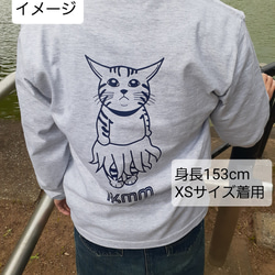 《長袖Tシャツ》IKAMIMI猫　アッシュ　ユニセックス（男女兼用） 10枚目の画像