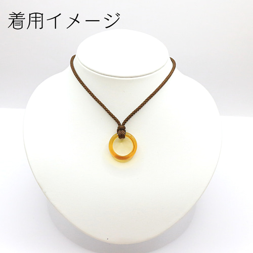 GS-Ring-13 天然石 くりぬきリング 琥珀 -アンバー- 12号