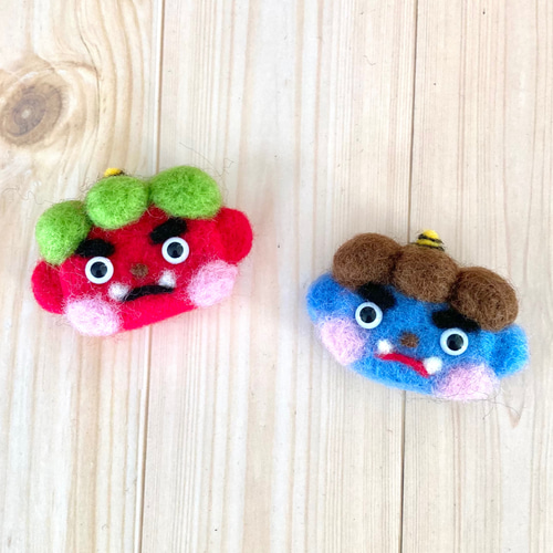 マグネット鬼さん 節分 2月の飾り物 羊毛フェルト 羊毛フェルト