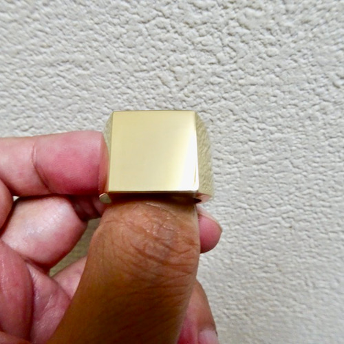 仁尾彫金『ゴールド印台リング、70g』ハンドメイド260 指輪 仁尾彫金『ゴールド印台リング、70g』ハンドメイド260 指輪
