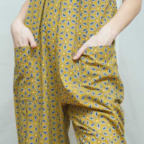 ハンモックプリント オールインワン・サロペット Loose Waist Two-way Salopette Pants