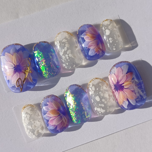 受注製作】ダリア ネイルチップ No.59 ネイルチップ（つけ爪 