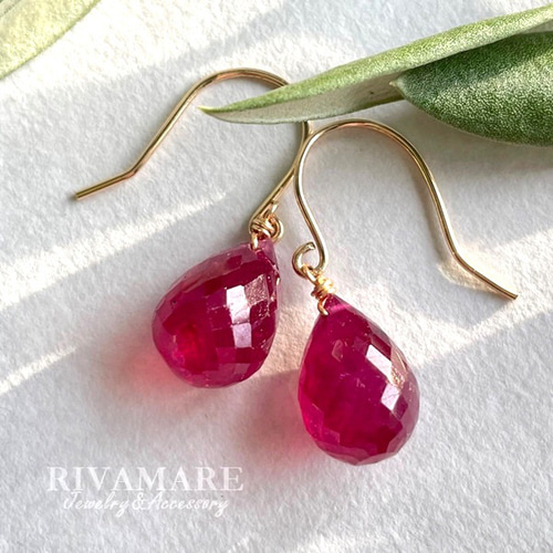 大粒11mmUP 約5カラット 希少石 マダガスカル産ルビーピアス 宝石質  