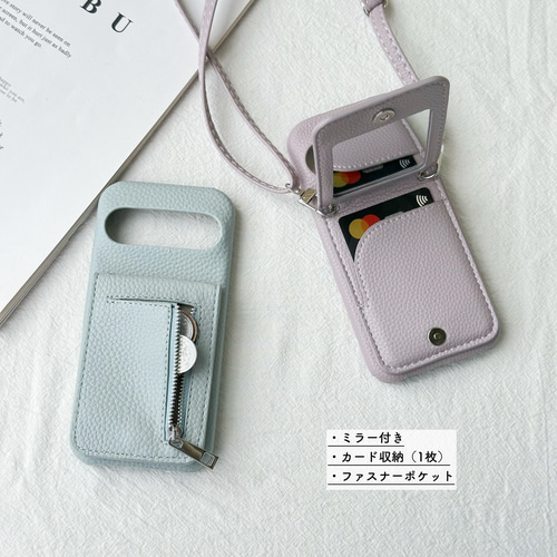 小銭入れ&ミラー付き Google Pixel 10 9 8 7 6 ケース ショルダー
