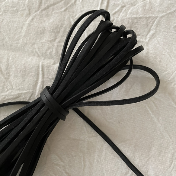 【 レザーロープ 】ブラック 人工皮革 長さ1０ｍ （5m×2）太さ3mm 2枚目の画像