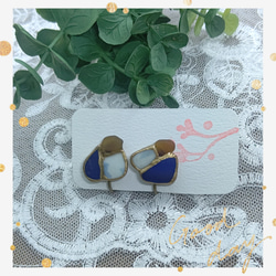 シー陶器とシーグラスの金継ぎイヤリング イヤリング