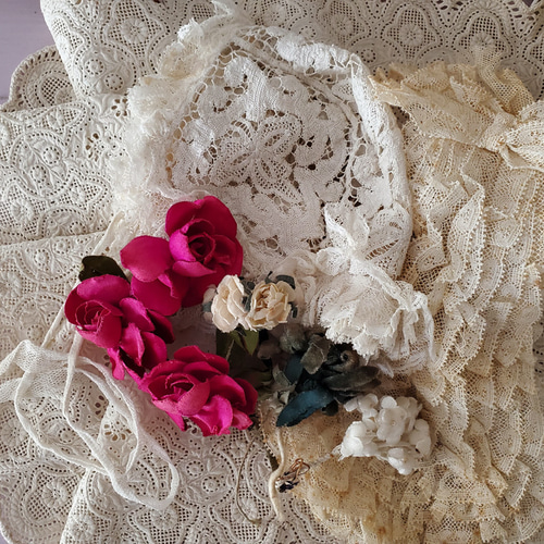 フランスアンティーク レースのジャボ レース Mon Atelier