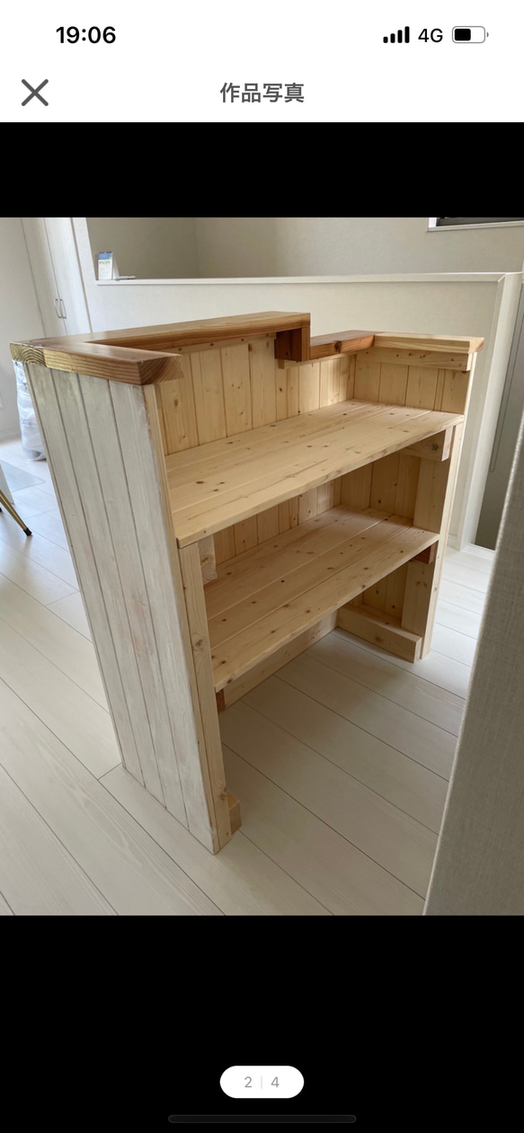 【段差】カウンター　レジ　アンティーク　荷物置付　幅90✖︎高さ105✖︎奥行き38センチ 3枚目の画像