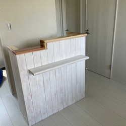 【段差】カウンター　レジ　アンティーク　荷物置付　幅90✖︎高さ105✖︎奥行き38センチ 4枚目の画像