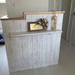 【段差】カウンター　レジ　アンティーク　荷物置付　幅90✖︎高さ105✖︎奥行き38センチ 1枚目の画像