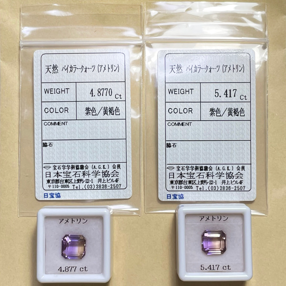 ◇ ソ付 アメトリン 合計10.294ct ペア ルース オクタゴン 天然石 