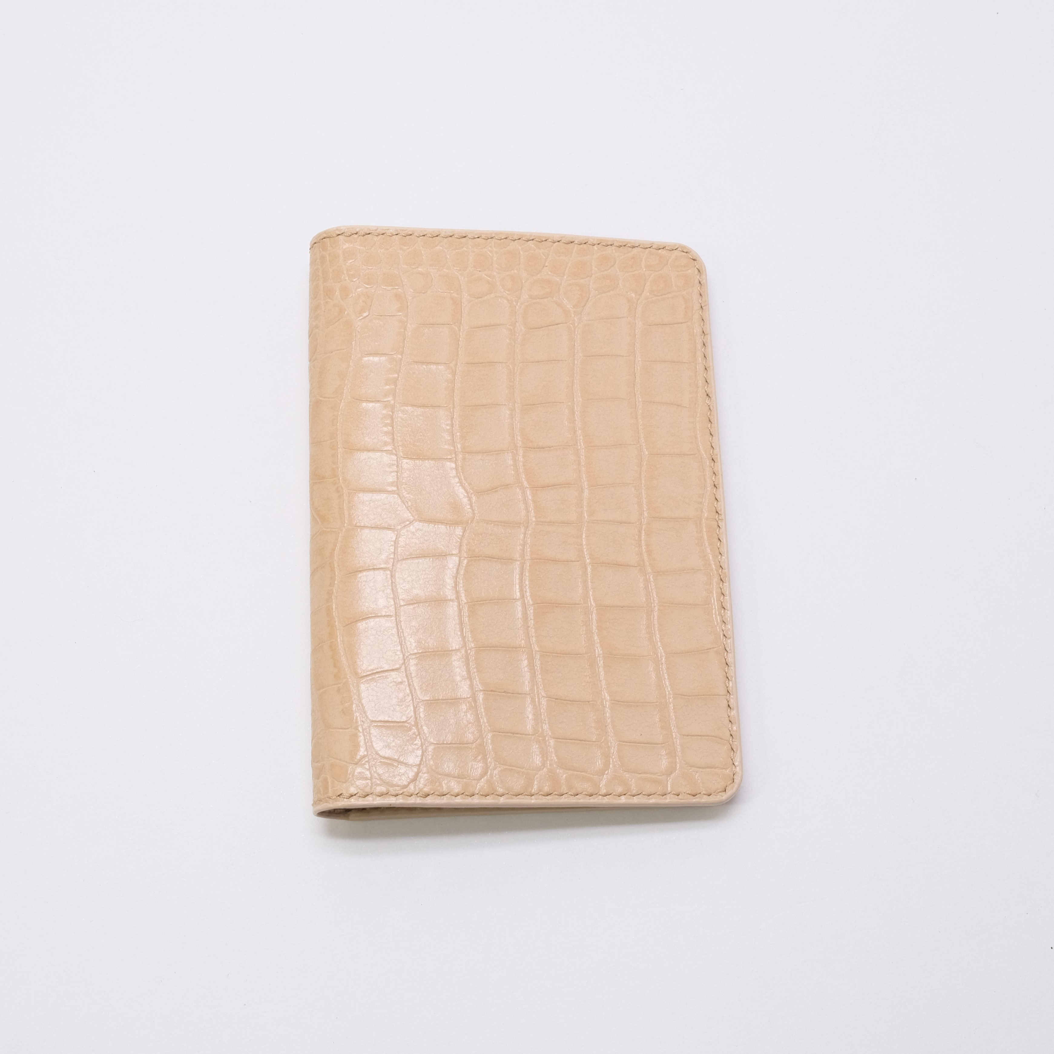 本革 パスポート・お薬手帳・通帳ケースst 6ポケ ベージュワニ その他  