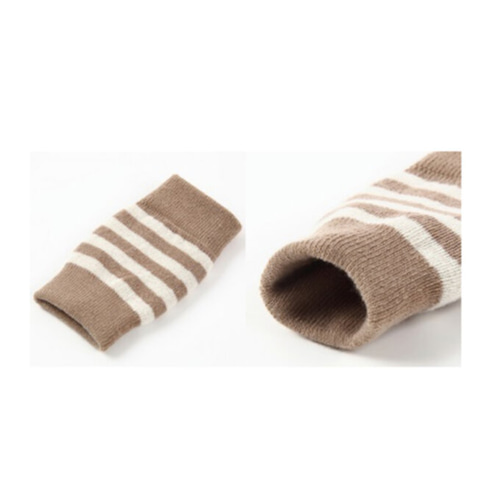 犬用レッグウォーマー オーガニック サポーター ベージュボーダー L  