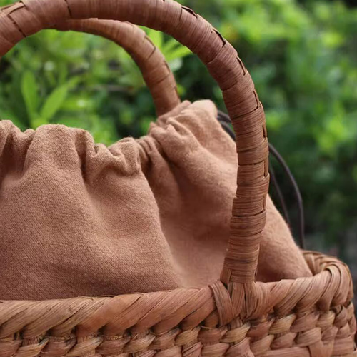 山葡萄 蔓 ハンドバッグ かご 籠 網代編み 六角形の花袋 着服 山葡萄