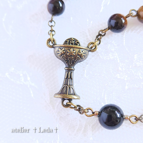 ☆タイガーアイ＆モリオン ロザリオ☆ ~Tiger Eye & Morion~ ☆タイガーアイ＆モリオン ロザリオ☆ ~Tiger Eye & Morion