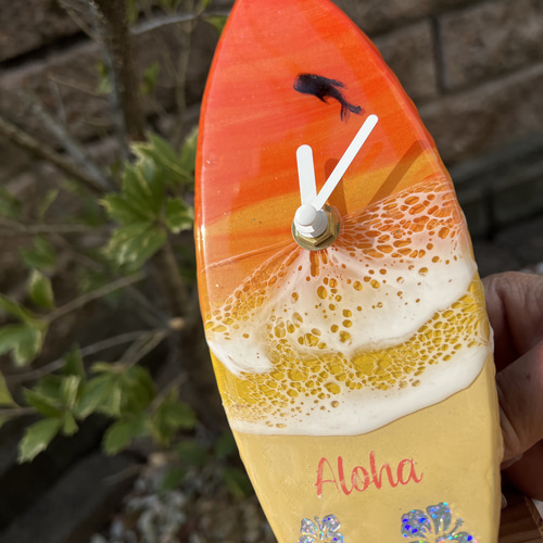 レジン海アート　置き時計　海インテリア　レジン小物　おしゃれ雑貨　夏　海 5fa815dea5985ee25f6b134820d65d