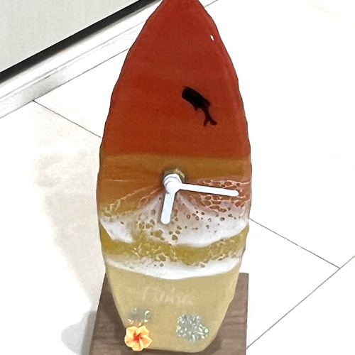 【1106】オーシャンアート サーフボード時計　スタンド付き 1106】オーシャンアート サーフボード時計 スタンド付き 1106