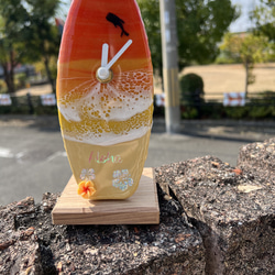 1106】オーシャンアート サーフボード時計スタンド付き