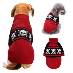 ペット服 犬 ハロウィン 小型犬用服 ペットセーター 犬服 犬のセーター 頭蓋骨 8枚目の画像