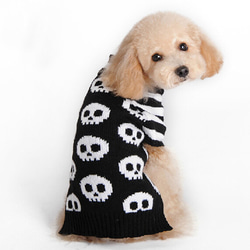 ペット服 犬 ハロウィン 小型犬用服 ペットセーター 犬服 犬のセーター 頭蓋骨 10枚目の画像