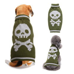 ペット服 犬 ハロウィン 小型犬用服 ペットセーター 犬服 犬のセーター 頭蓋骨 4枚目の画像