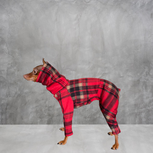 ミニピン トイマン イタグレ ウィペット】クラシカルフリース カバーオール