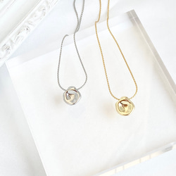 Glitter シルバーメタルネックレス 収納ポーチ付き ニュアンス メタル ネックレス(ゴールド/シルバー) | シンプル
