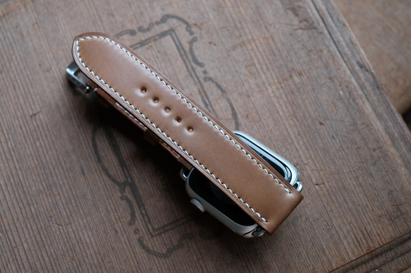 -現貨 Horween shell cordovan 馬臀 威士忌 Apple watch錶帶訂製 第7張的照片