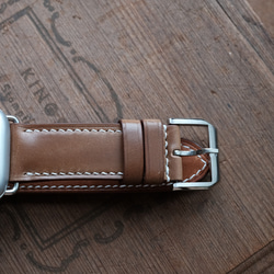 -現貨 Horween shell cordovan 馬臀 威士忌 Apple watch錶帶訂製 第5張的照片