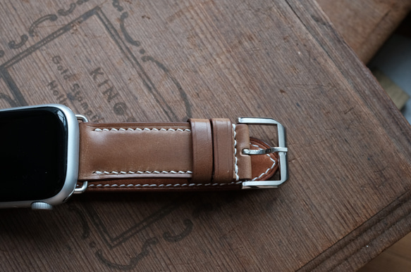 -現貨 Horween shell cordovan 馬臀 威士忌 Apple watch錶帶訂製 第5張的照片