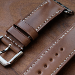 -現貨 Horween shell cordovan 馬臀 威士忌 Apple watch錶帶訂製 第10張的照片