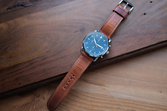 -訂製- Horween Dublin 英國棕系列 錶帶訂製 雙層 apple watch 第1張的照片