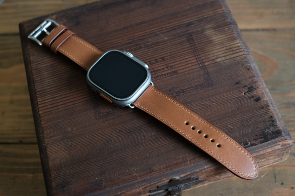-現貨- 義大利植鞣革 buttero 錶帶訂製 Apple Watch  茶色 第1張的照片