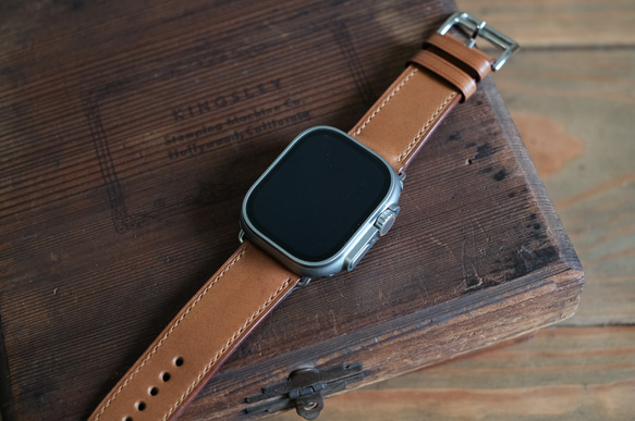 -現貨- 義大利植鞣革 buttero 錶帶訂製 Apple Watch  茶色 第5張的照片