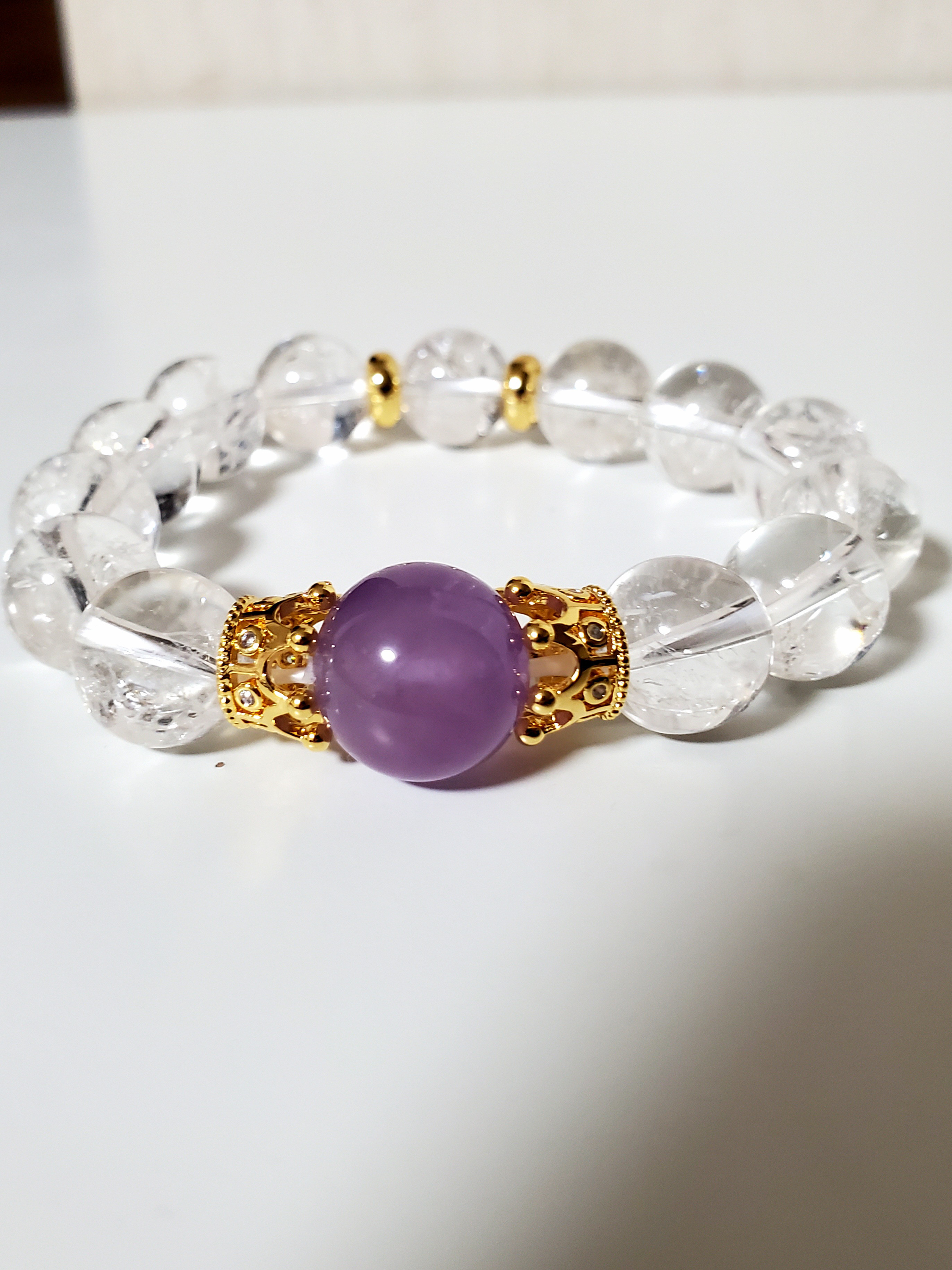 アメジストとアイスクオーツのブレスレット
