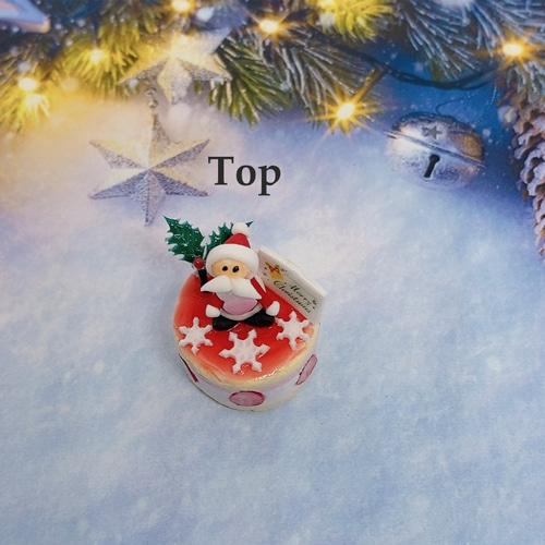 フレジェ風 サンタクロースのクリスマスケーキ ミニチュアケーキ フレジェ風 サンタクロースのクリスマスケーキ ミニチュアケーキ