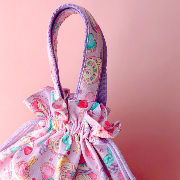 入園入学2025 人気 入園入学3点セット ラベンダー 女の子 かわいい レッスンバッグ 体操服袋 ナップサック 上靴袋 5枚目の画像