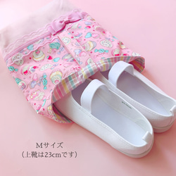 入園入学2025 入園入学3点セット ピンク 女の子 かわいい リボン レッスンバッグ 体操服袋 ナップサック 上靴袋 11枚目の画像