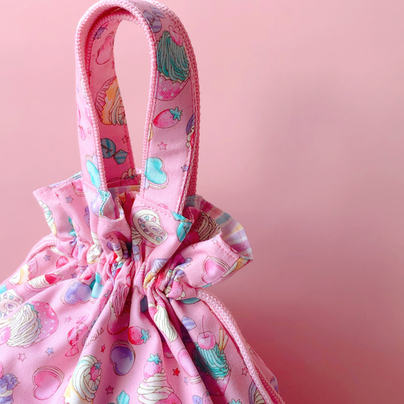 入園入学2025 入園入学3点セット ピンク 女の子 かわいい リボン レッスンバッグ 体操服袋 ナップサック 上靴袋 5枚目の画像