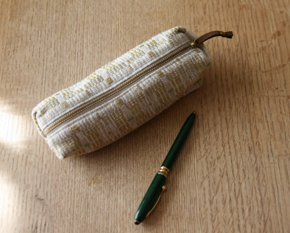 【A様専用】北欧手織りペンケース（ベージュイエロー） 2枚目の画像