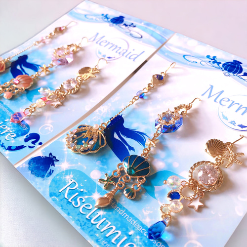 完全受注制作】マーメイド 人魚姫のアクセサリーセット（ピンク