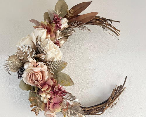 アンティークな秋色クレッセントリース リース Atliere Tre Gatti 通販