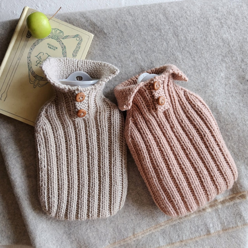 polo yutampo グレージュ・スモーキーピンク【カシミヤ混ニット