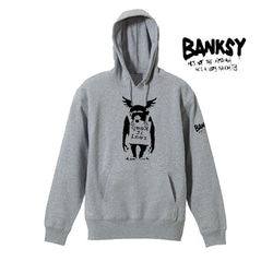 【バンクシー8.4oz/フード】羽が生えた猿袖プリントパーカー面白い おもしろい プレゼント 男女兼用 banksy 3枚目の画像