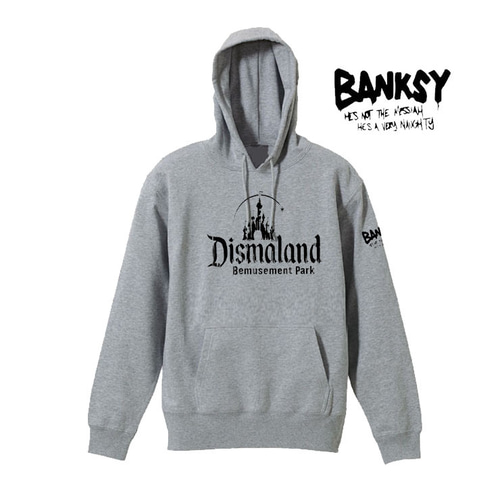再値下げbanksy dismaland hoodieバンクシー ディズマランド バンクシー8.4oz/フード】ディズマランド袖プリントパーカー面白い
