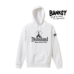 【バンクシー8.4oz/フード】ディズマランド袖プリントパーカー面白い おもしろい プレゼント 男女兼用 banksy 2枚目の画像