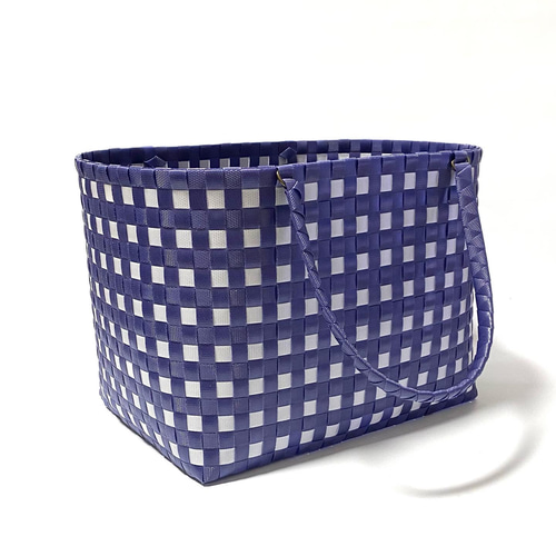 チェック柄 プラスチック製かごバッグ　woven チェック柄プラスチック製かごバッグ - メルカリ